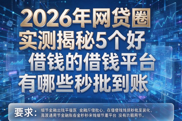 2026年网贷圈实测揭秘5个好借钱的借钱平台有哪些秒批到账!