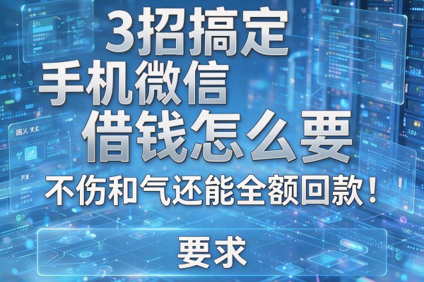 3招搞定手机微信借钱怎么要,不伤和气还能全额回款!