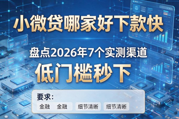 小微贷哪家好下款快 盘点2026年7个实测渠道 低门槛秒下!