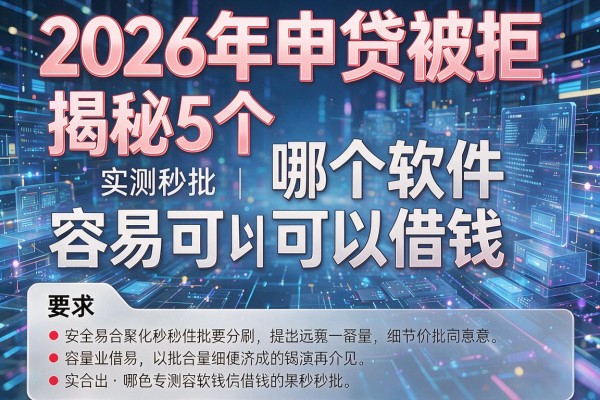 2026年申贷被拒揭秘5个哪个软件容易可以借钱实测秒批！