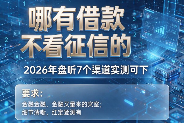 哪有借款不看征信的 2026年盘点7个渠道实测可下!