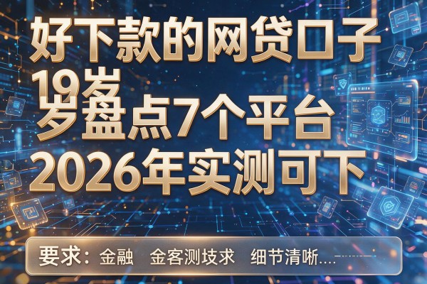 好下款的网贷口子19岁盘点7个平台2026年实测可下！