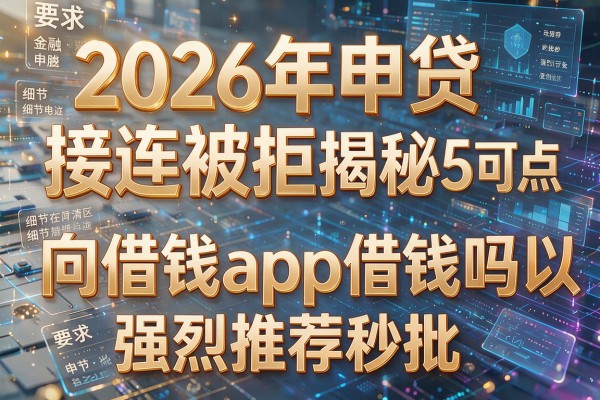 2026年申贷接连被拒揭秘5点可以向借钱app借钱吗强烈推荐秒批!