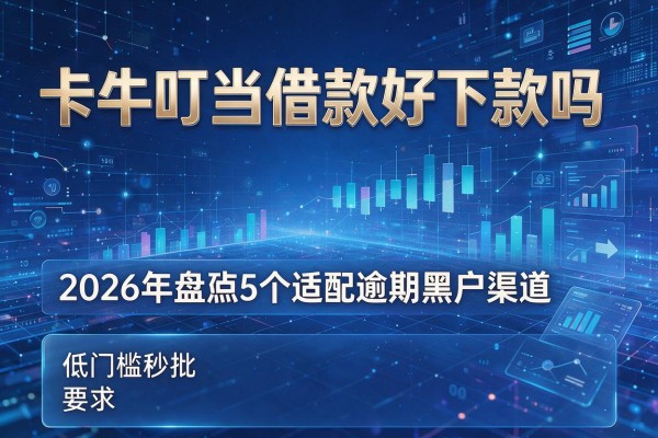 卡牛叮当借款好下款吗 2026年盘点5个适配逾期黑户渠道 低门槛秒批!