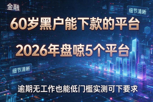60岁黑户能下款的平台 2026年盘点5个平台 逾期无工作也能低门槛实测可下