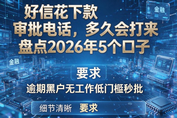好信花下款审批电话多久会打来盘点2026年5个口子 逾期黑户无工作低门槛秒批