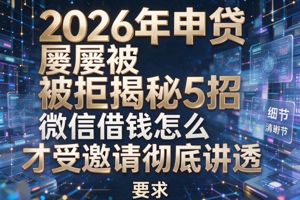 2026年申贷屡屡被拒揭秘5招微信借钱怎么才受邀请彻底讲透!