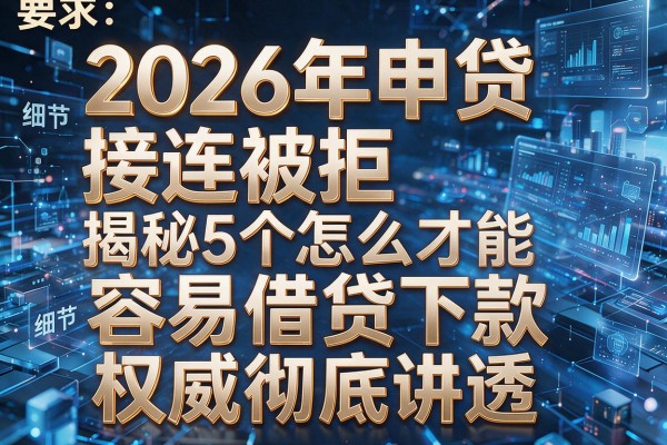 2026年申贷接连被拒揭秘5个怎么才能容易借贷下款权威彻底讲透！