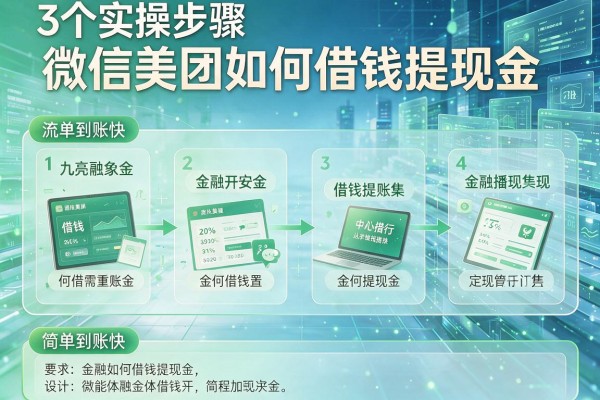 3个实操步骤讲清微信美团如何借钱提现金,流程简单到账快!