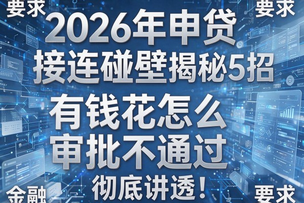 2026年申贷接连碰壁揭秘5招有钱花怎么审批不通过彻底讲透！