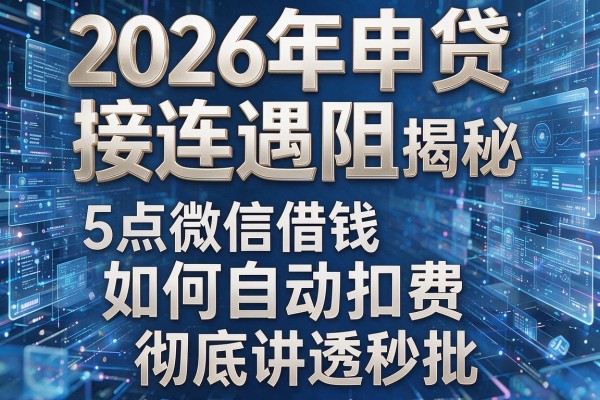 2026年申贷接连遇阻揭秘5点微信借钱如何自动扣费彻底讲透秒批!