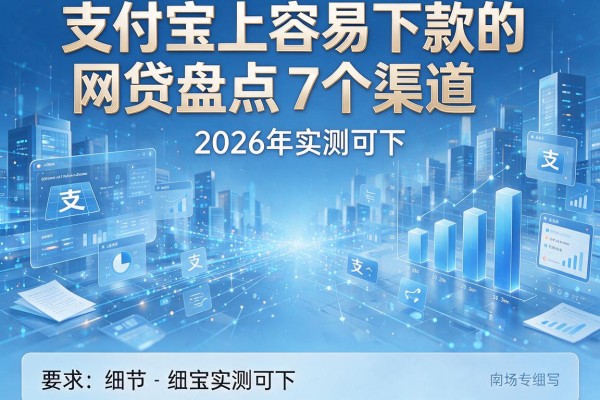 支付宝上容易下款的网贷盘点7个渠道2026年实测可下！