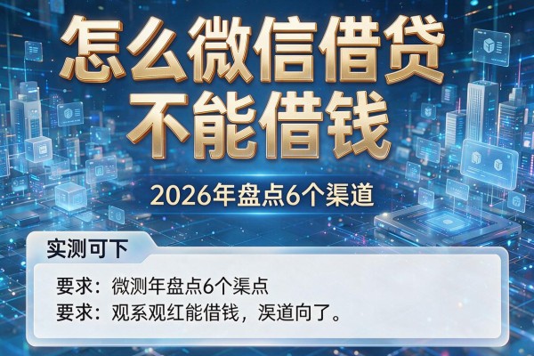 怎么微信借贷不能借钱 2026年盘点6个渠道 实测可下!