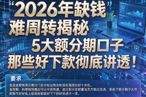 2026年缺钱难周转揭秘5大额分期口子那些好下款彻底讲透!