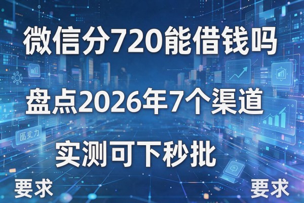 微信分720能借钱吗 盘点2026年7个渠道 实测可下秒批!
