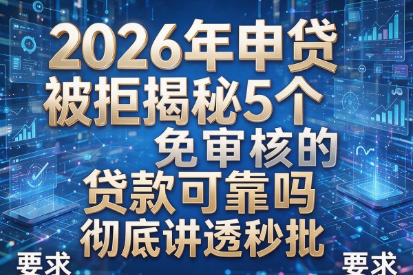 2026年申贷被拒揭秘5个免审核的贷款可靠吗彻底讲透秒批!