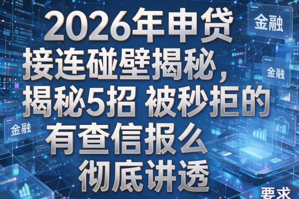 2026年申贷接连碰壁揭秘5招被秒拒的有查信报么彻底讲透！