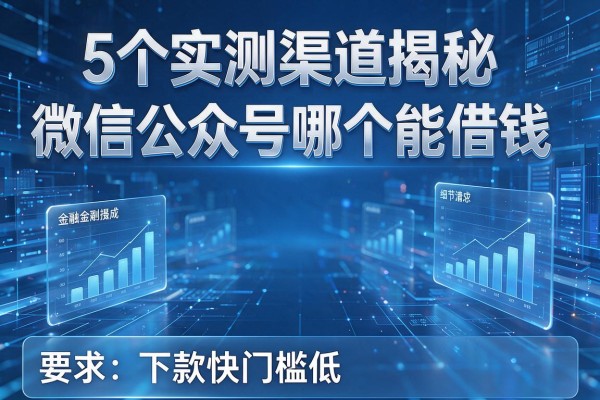 5个实测渠道揭秘微信公众号哪个能借钱,下款快门槛低!