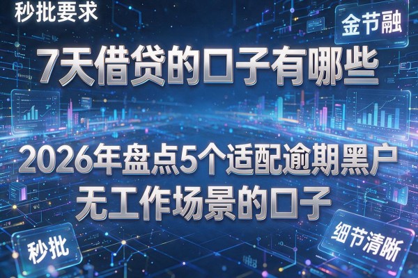 7天借贷的口子有哪些 2026年盘点5个适配逾期黑户无工作场景的口子 秒批