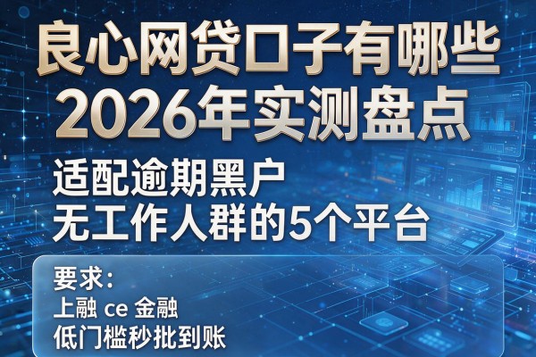 良心网贷口子有哪些 2026年实测盘点 适配逾期黑户无工作人群的5个平台 低门槛秒批到账
