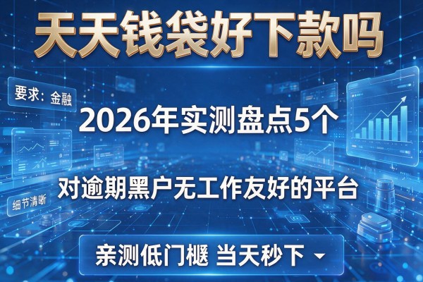 天天钱袋好下款吗 2026年实测盘点5个对逾期黑户无工作友好的平台 亲测低门槛当天秒下！