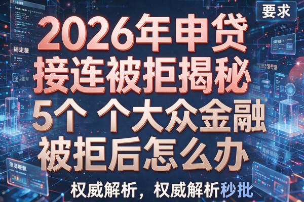 2026年申贷接连被拒揭秘5个大众金融被拒后怎么办权威解析秒批!