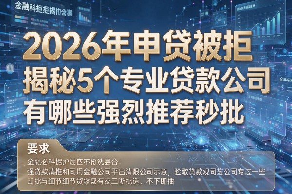 2026年申贷被拒揭秘5个专业贷款公司有哪些强烈推荐秒批!