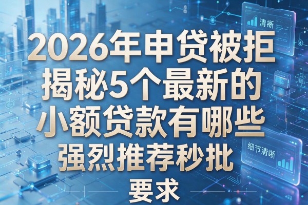 2026年申贷被拒揭秘5个最新的小额贷款有哪些强烈推荐秒批!