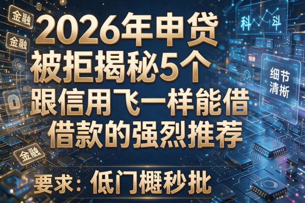 2026年申贷被拒揭秘5个跟信用飞一样能借款的强烈推荐低门槛秒批!