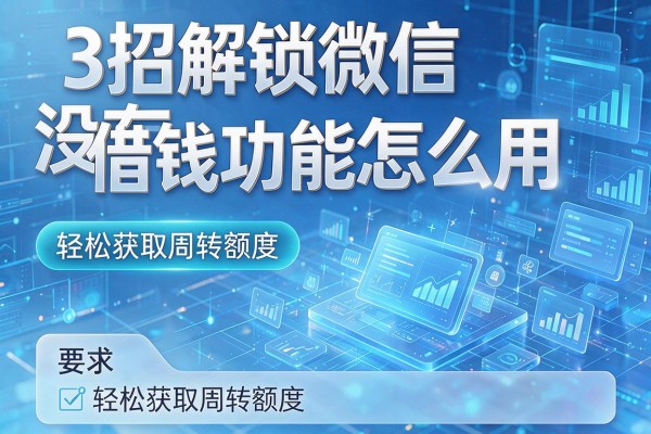 3招解锁微信没有借钱功能怎么用,轻松获取周转额度!