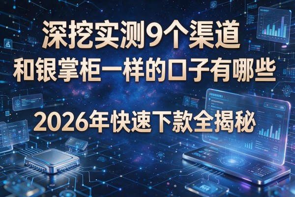 深挖实测9个渠道 和银掌柜一样的口子有哪些 2026年快速下款全揭秘！