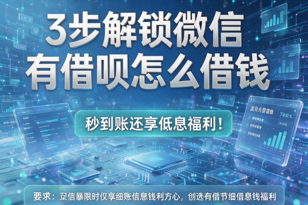 3步解锁微信有借呗怎么借钱,秒到账还享低息福利!