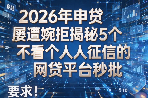 2026年申贷屡遭婉拒揭秘5个不看个人征信的网贷平台秒批!
