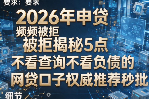 2026年申贷频频被拒揭秘5点不看查询不看负债的网贷口子权威推荐秒批!