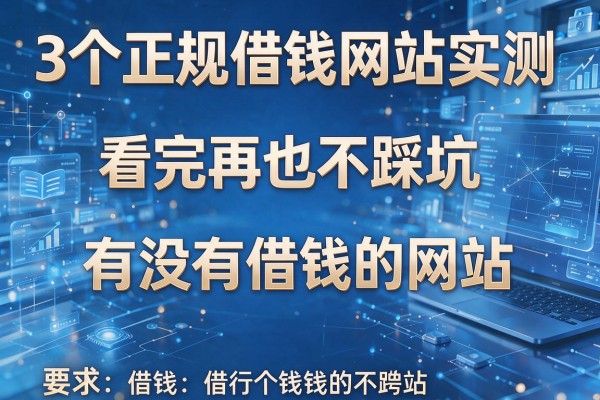 3个正规借钱网站实测,看完再也不踩坑,有没有借钱的网站!