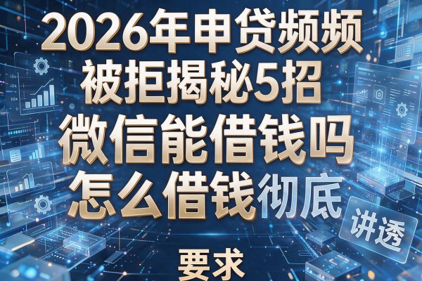 2026年申贷频频被拒揭秘5招微信能借钱吗怎么借钱彻底讲透!