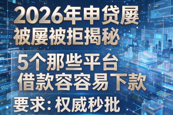 2026年申贷屡屡被拒揭秘5个那些平台借款容易下款权威秒批!
