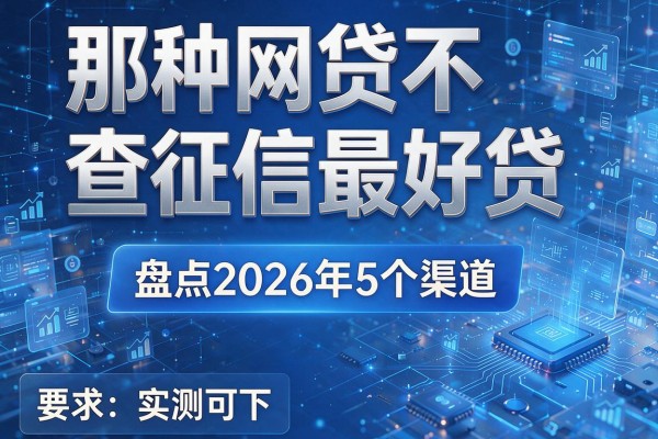 那种网贷不查征信最好贷 盘点2026年5个渠道 实测可下!