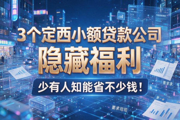 3个定西小额贷款公司隐藏福利,少有人知能省不少钱!