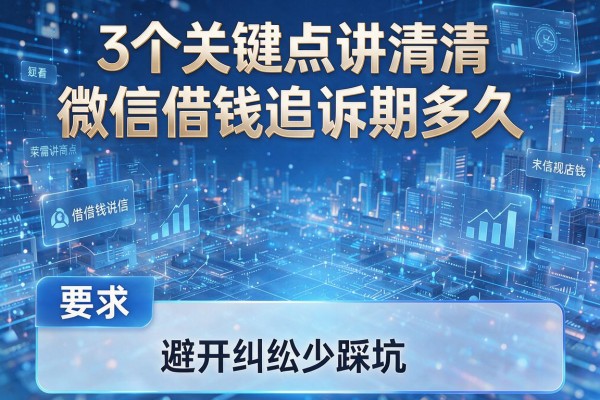 3个关键点讲清微信借钱追诉期多久,避开纠纷少踩坑!