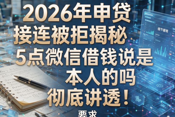 2026年申贷接连被拒揭秘5点微信借钱说是本人的吗彻底讲透！
