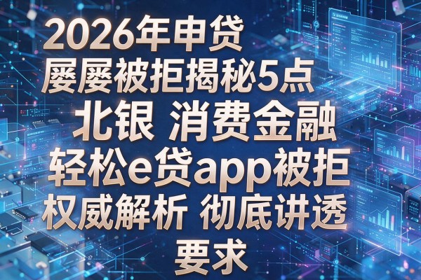 2026年申贷屡屡被拒揭秘5点北银消费金融轻松e贷app被拒权威解析彻底讲透!