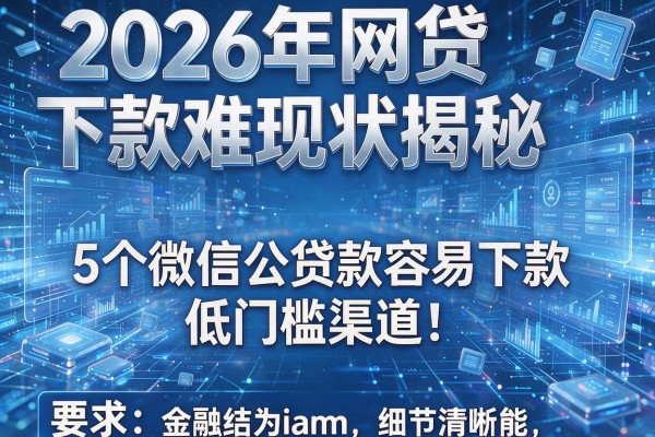 2026年网贷下款难现状揭秘5个微信公贷款容易下款低门槛渠道！