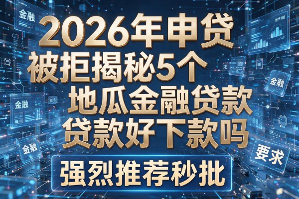 2026年申贷被拒揭秘5个地瓜金融贷款好下款吗强烈推荐秒批!