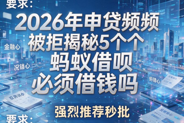 2026年申贷频频被拒揭秘5个蚂蚁借呗必须借钱吗强烈推荐秒批！