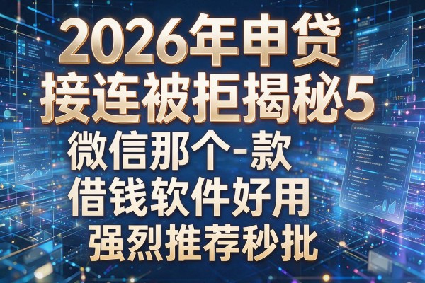 2026年申贷接连被拒揭秘5款微信那个借钱软件好用强烈推荐秒批!