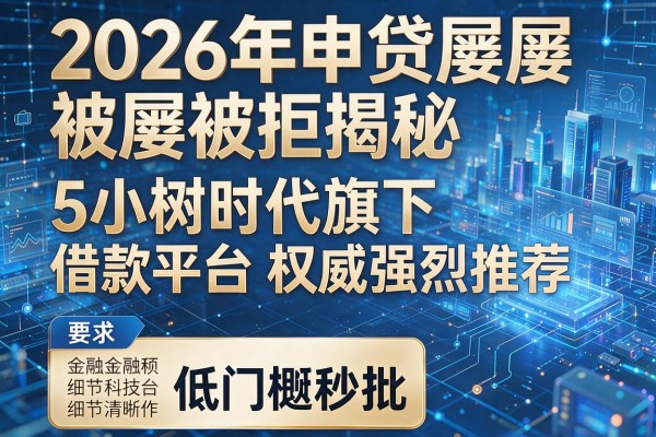 2026年申贷屡屡被拒揭秘5小树时代旗下借款平台权威强烈推荐低门槛秒批!