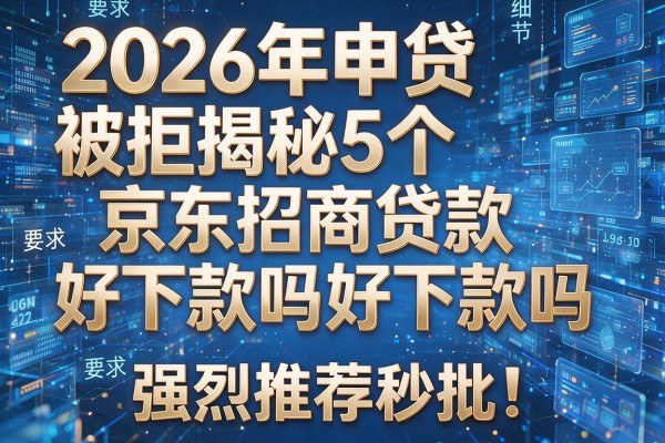 2026年申贷被拒揭秘5个京东招商贷款好下款吗强烈推荐秒批!