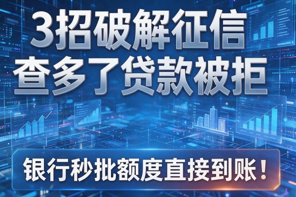 3招破解征信查多了贷款被拒,银行秒批额度直接到账!