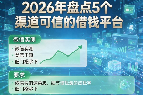 2026年盘点5个渠道可信的借钱平台微信实测低门槛秒下!